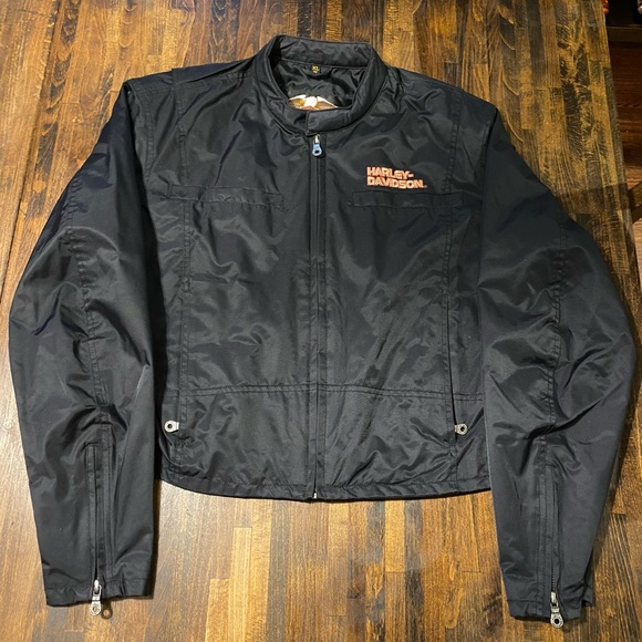 Harley Davidson Womens Jacket RN 103819 CA 03402 Womens Size XL- Black/Orange - Picture 2 of 14